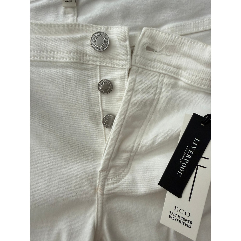 NWT Liverpool Los Angeles‎ Eco The Keeper Boyfriend Jeans Plus White Stretch 14W - Picture 5 of 15